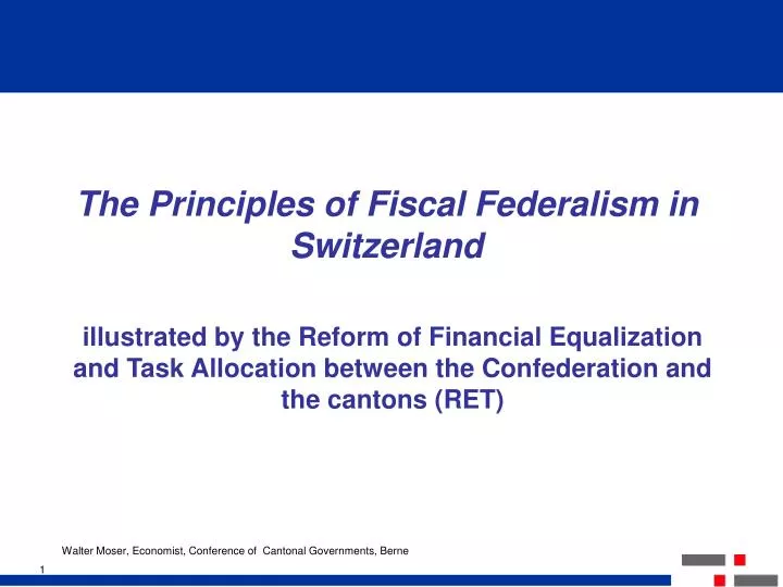 the principles of fiscal federalism in switzerland