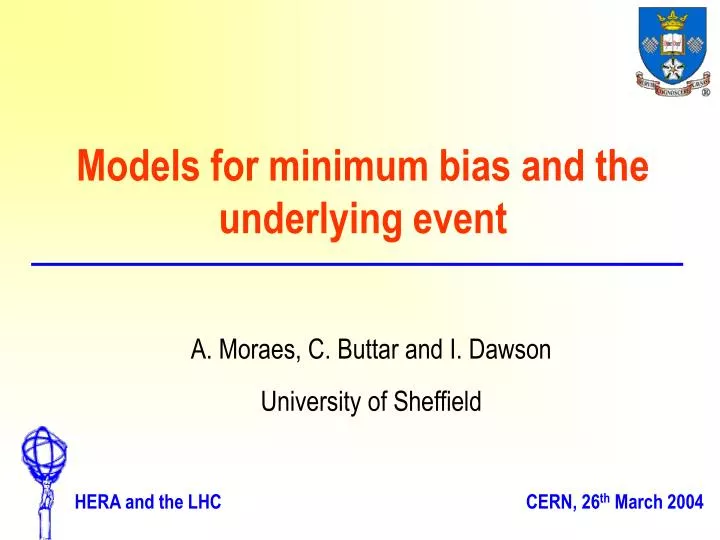models for minimum bias and the underlying event