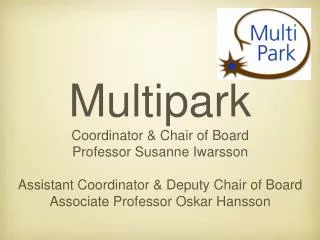 Multipark Coordinator &amp; Chair of Board Professor Susanne Iwarsson