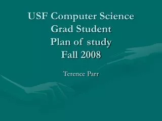 USF Computer Science Grad Student Plan of study Fall 2008