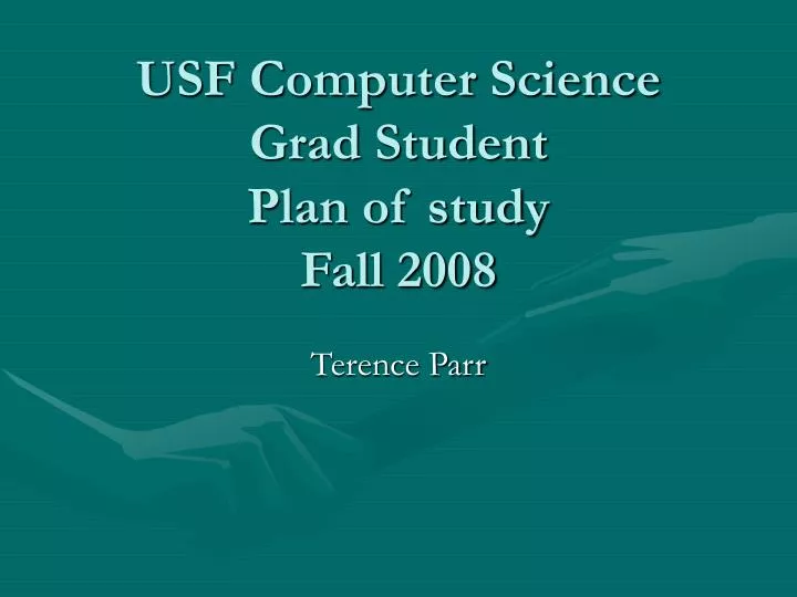 usf computer science grad student plan of study fall 2008