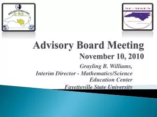 Advisory Board Meeting November 10, 2010
