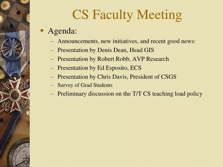 cs faculty meeting