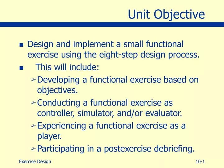 unit objective