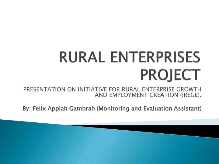 rural enterprises project