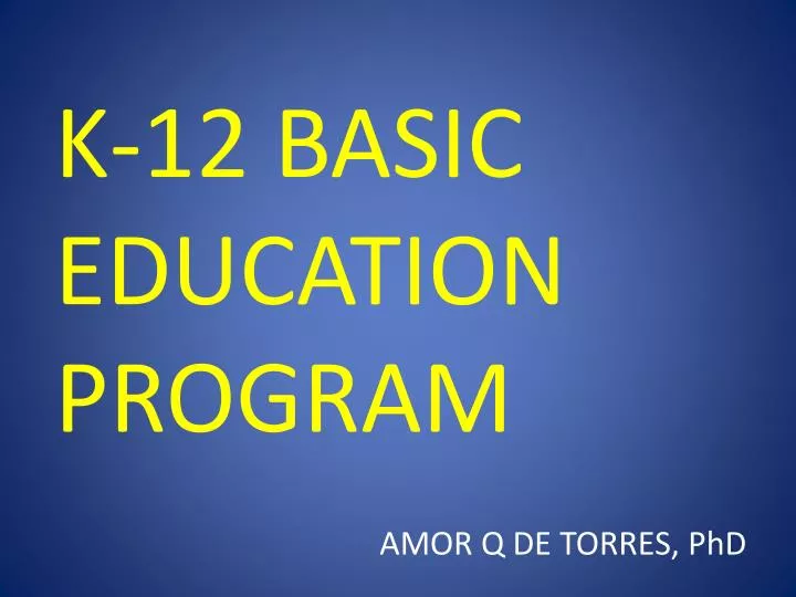 k 12 basic education program