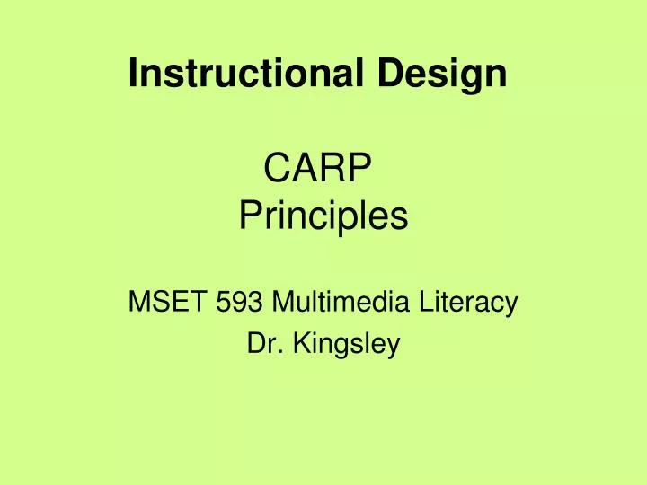 instructional design carp principles
