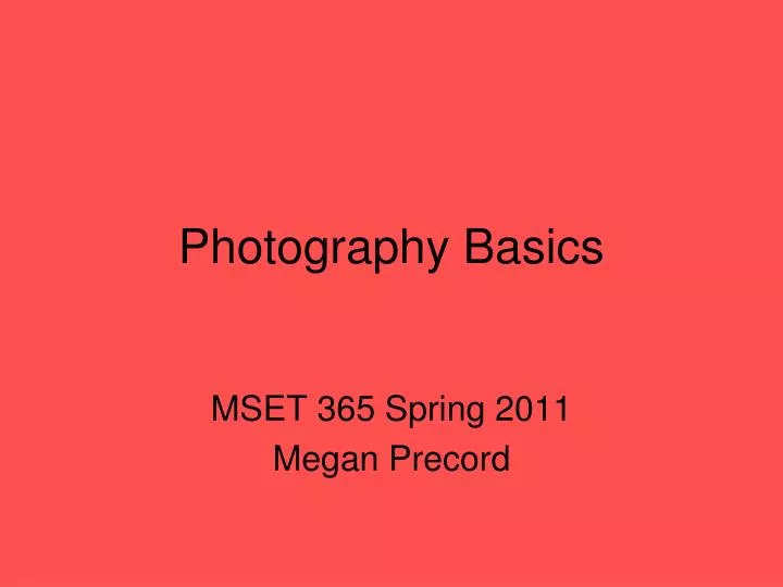 photography basics