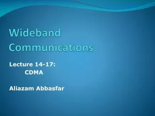 Wideband Communications