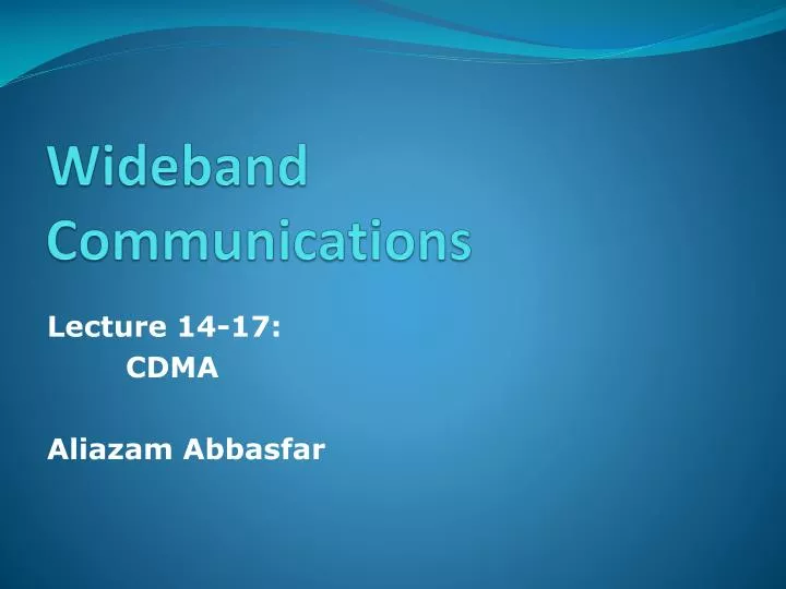 wideband communications