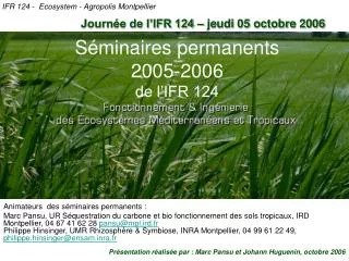 s minaires permanents 2005 2006 de l ifr 124