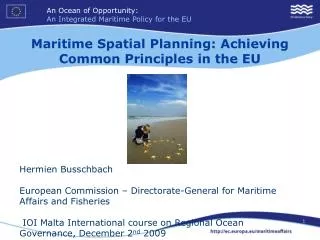 Maritime Spatial Planning: Achieving Common Principles in the EU