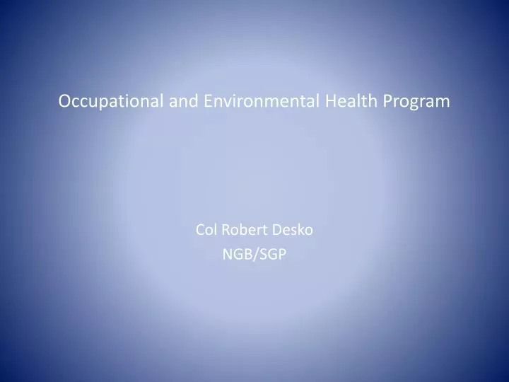 occupational and environmental health program