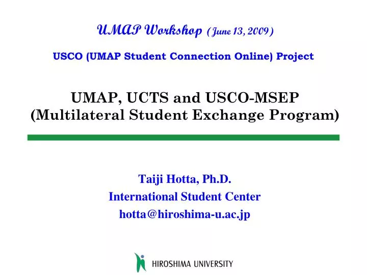 umap ucts and usco msep multilateral student exchange program