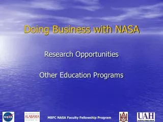 Doing Business with NASA