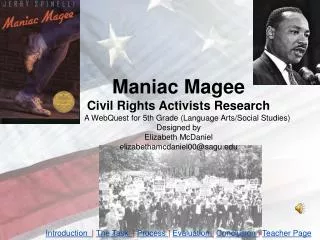 Maniac Magee Civil Rights Activists Research