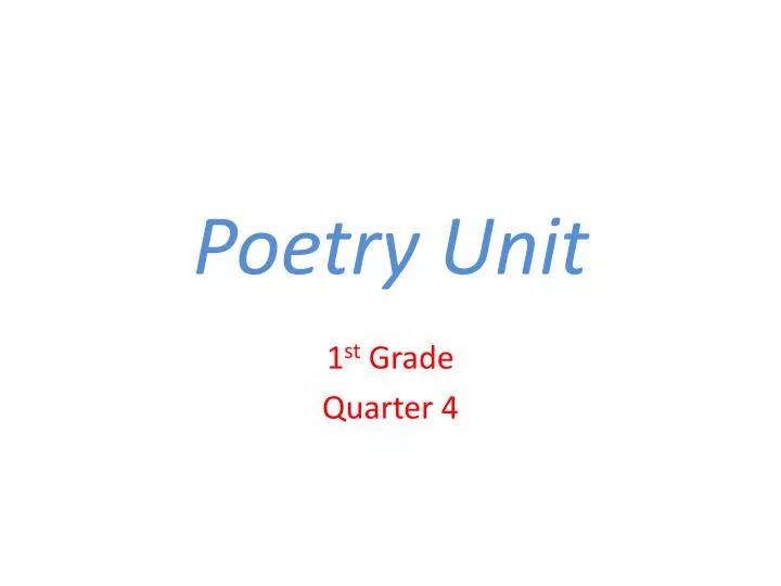 poetry unit