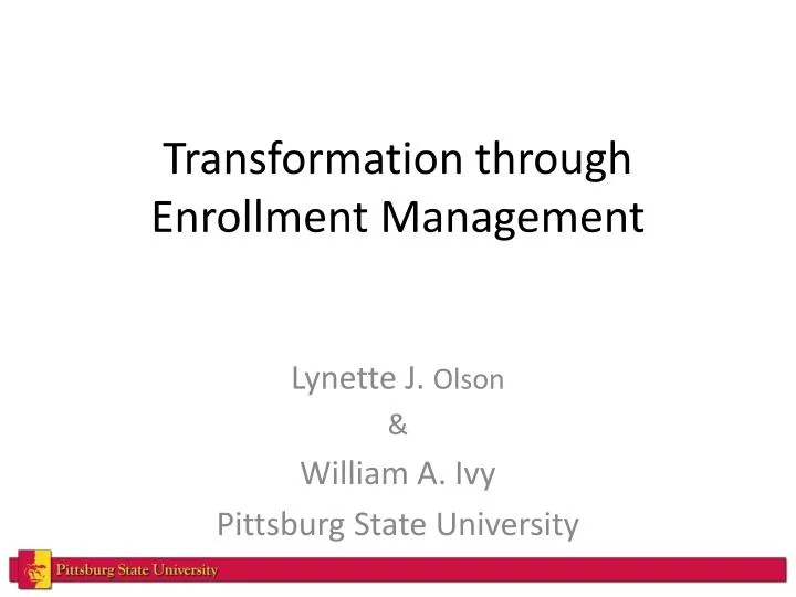 transformation through enrollment management