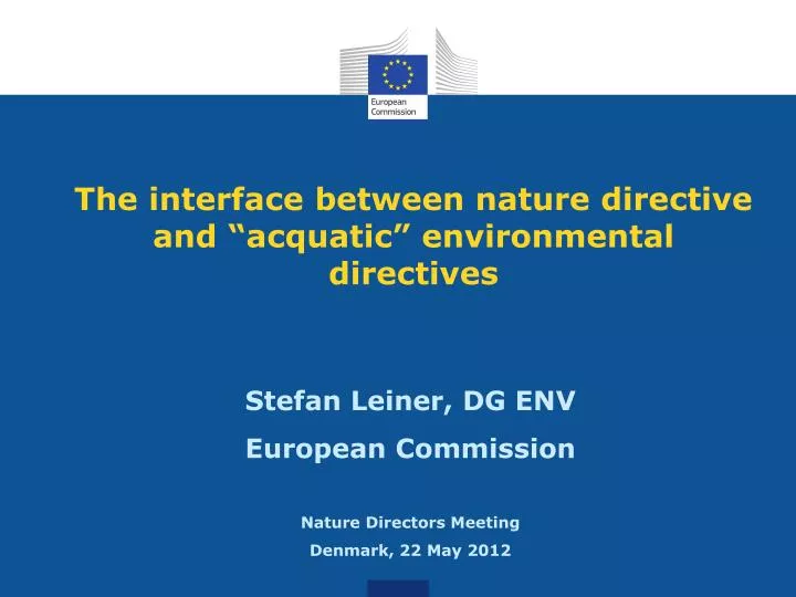 the interface between nature directive and acquatic environmental directives