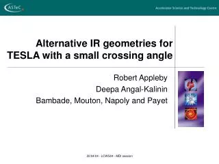 Alternative IR geometries for TESLA with a small crossing angle