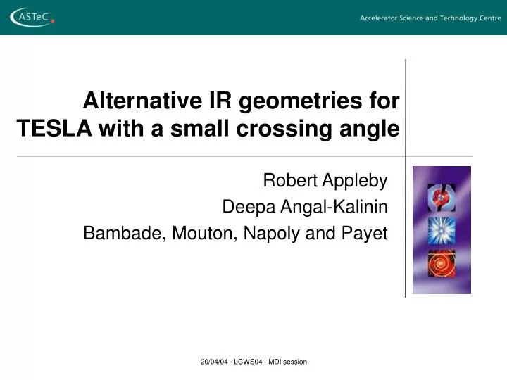 alternative ir geometries for tesla with a small crossing angle