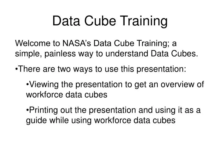 data cube training