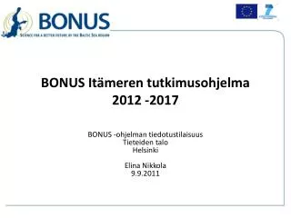 bonus it meren tutkimusohjelma 2012 2017