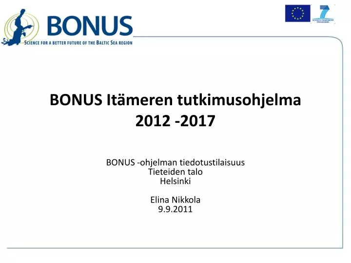 bonus it meren tutkimusohjelma 2012 2017
