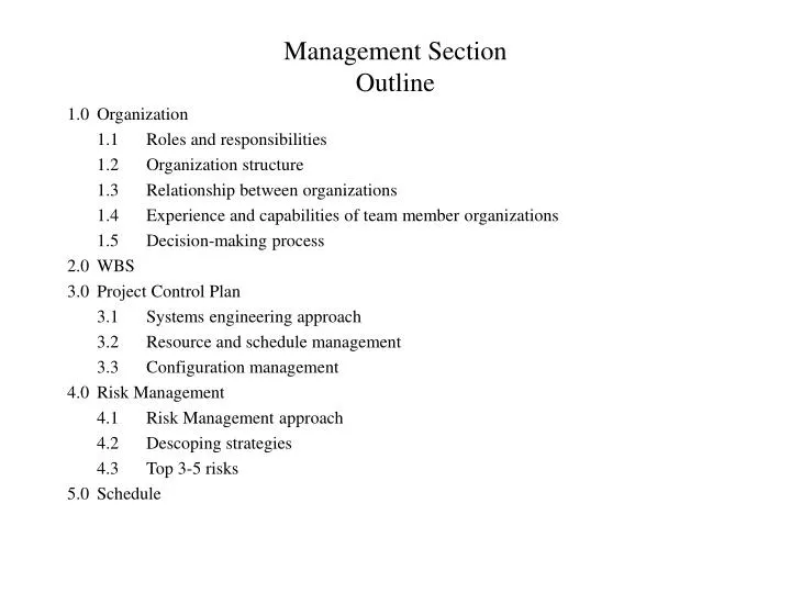 management section outline