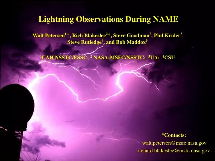 lightning observations during name