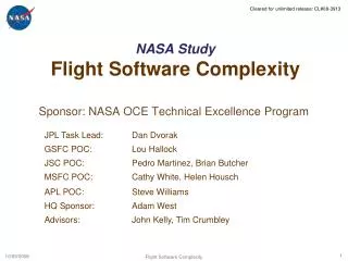 NASA Study Flight Software Complexity