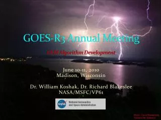 GOES-R3 Annual Meeting GLM Algorithm Development