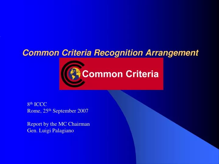 common criteria recognition arrangement