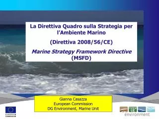 Gianna Casazza European Commission DG Environment, Marine Unit