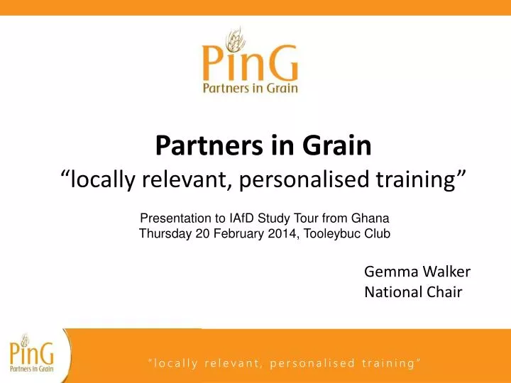 partners in grain locally relevant personalised training