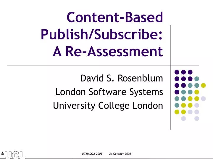content based publish subscribe a re assessment