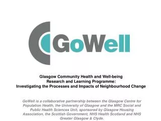 Glasgow Community Health and Well-being Research and Learning Programme: