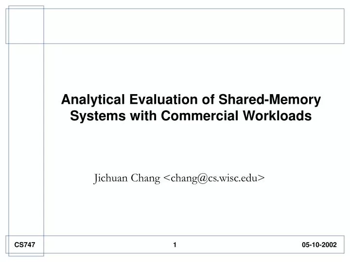 analytical evaluation of shared memory systems with commercial workloads