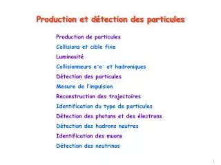 production et d tection des particules