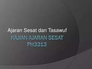 ajaran sesat dan tasawuf