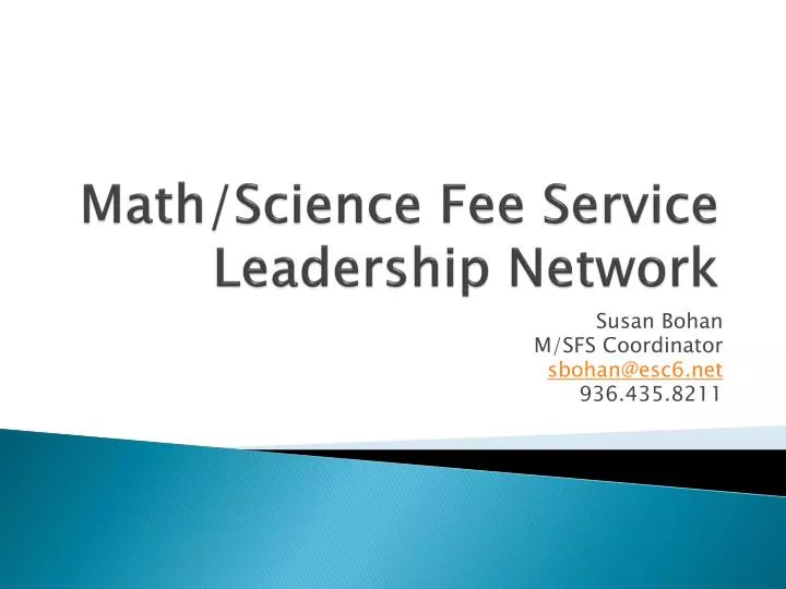 math science fee service leadership network