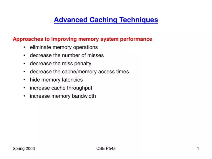 advanced caching techniques