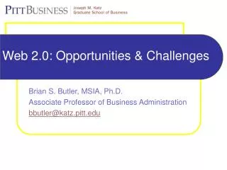 Web 2.0: Opportunities &amp; Challenges