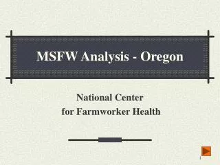 MSFW Analysis - Oregon