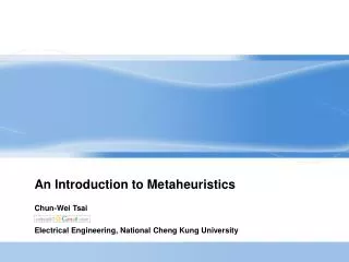 An Introduction to Metaheuristics