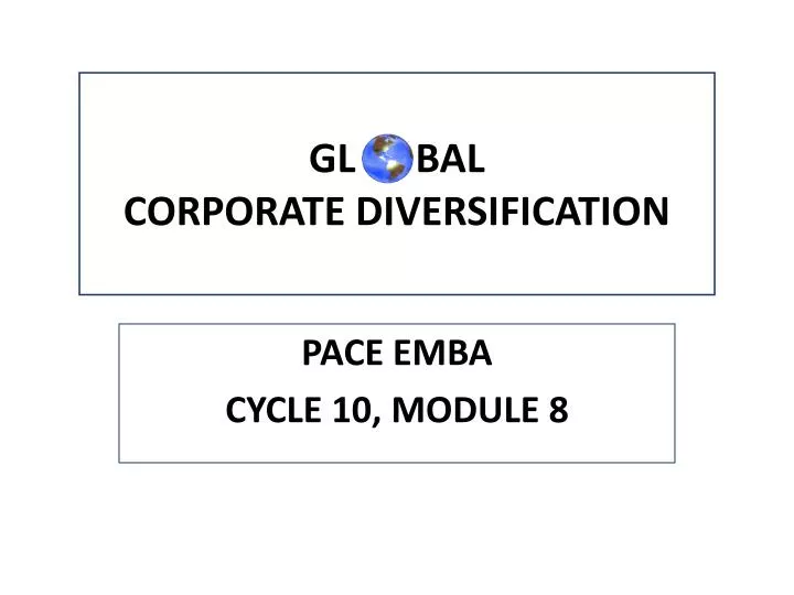 gl bal corporate diversification