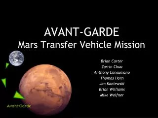 AVANT-GARDE Mars Transfer Vehicle Mission