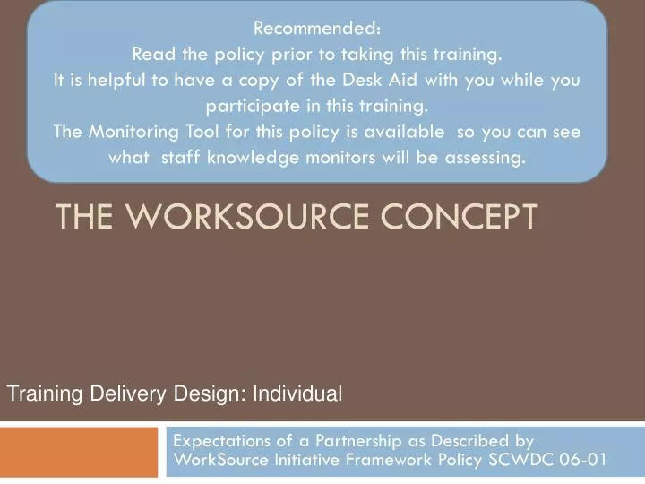 the worksource concept