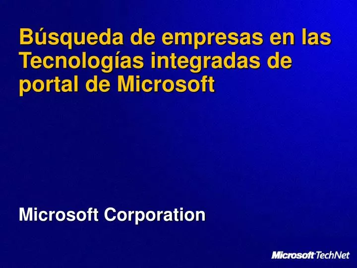 b squeda de empresas en las tecnolog as integradas de portal de microsoft