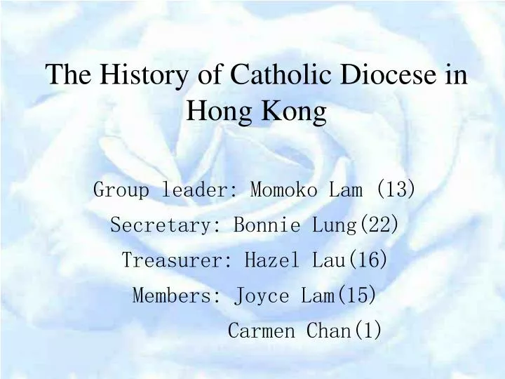 the history of catholic diocese in hong kong